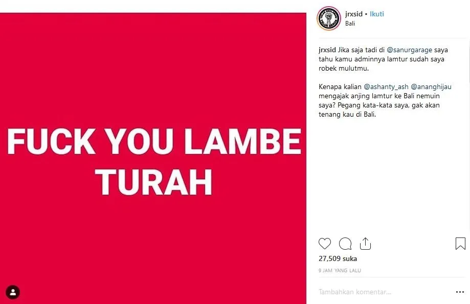 Breaking News! Jerinx 'SID' Kembali Murka Setelah Anang-Ashanty Bertemu Admin Akun Gosip di Bali 4