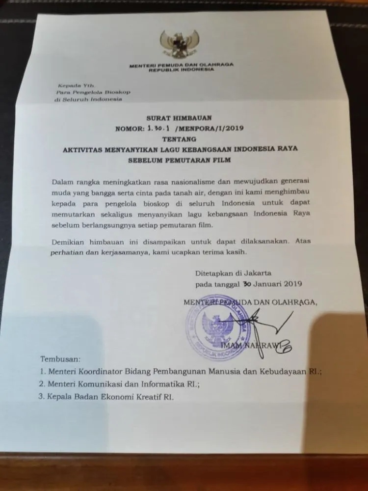Timbulkan Perdebatan Tak Berujung, Imbauan Nyanyi Indonesia Raya di Bioskop Dicabut Kembali 5