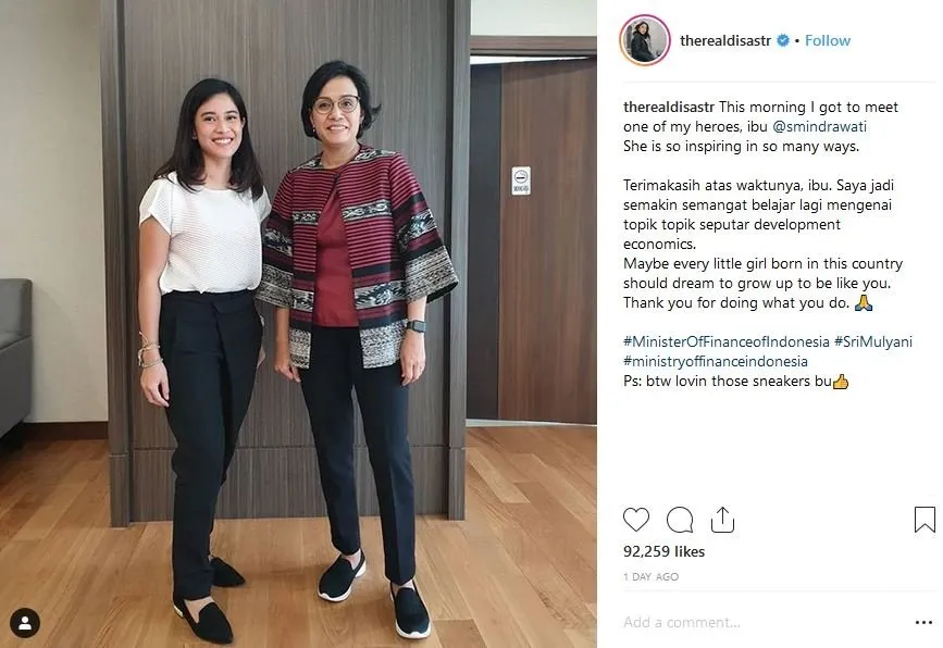 Momen Pertemuan Dian Sastro dan Menteri Sri Mulyani. Para Perempuan Idola Nih! 3