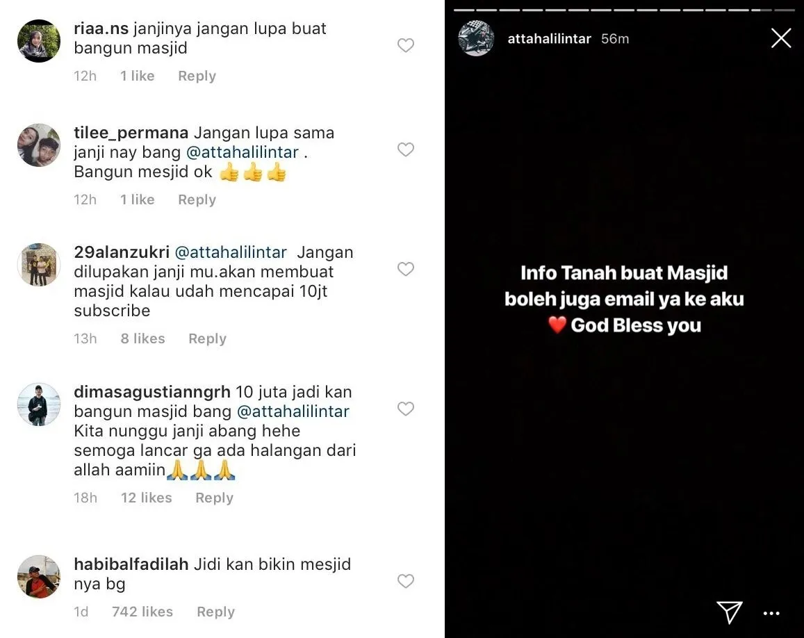 Kantongi 10 Juta Subscribers, Publik Tagih Nazar Atta Halilintar Bangun Masjid. Akhirnya! 4