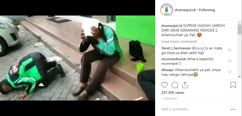 Berkat Dedikasi yang Luar Biasa, Dua Driver Ojol Dapat Hadiah Umroh. Seketika Terkejut dan Terharu 3
