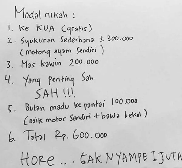 Seribu Sampai 15 Ribu Rupiah, 6 Perhitungan 'Nikah Murah' Ini Miris, Kocak Tapi Sedikit Ada Benarnya 12