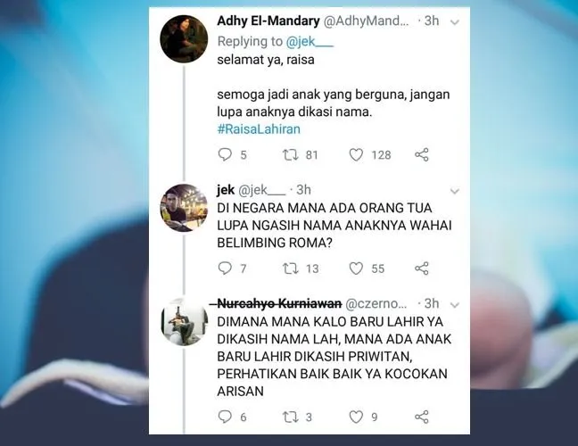 13 Komentar Paling Receh Warganet Saat Tanggapi Kelahiran Anak Pertama Raisa. Maklum, Kaum Selow~ 14