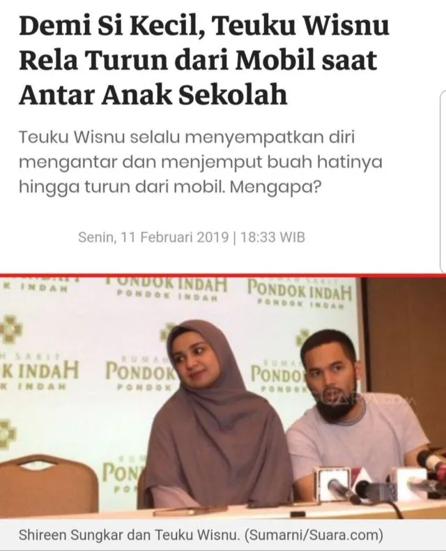 15 Tanggapan Receh Warganet Soal Berita Teuku Wisnu yang Rela Turun Mobil Demi Antar Anak Sekolah 17