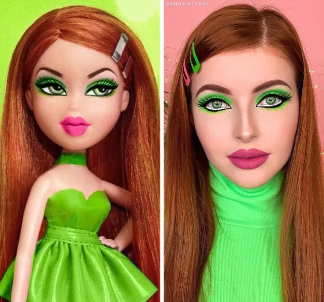 Boneka VS Manusia, Viralnya #BratzChallenge Ini Bikin Kamu Takjub Sama Kekuatan Make-up Mengubah Muka! 30