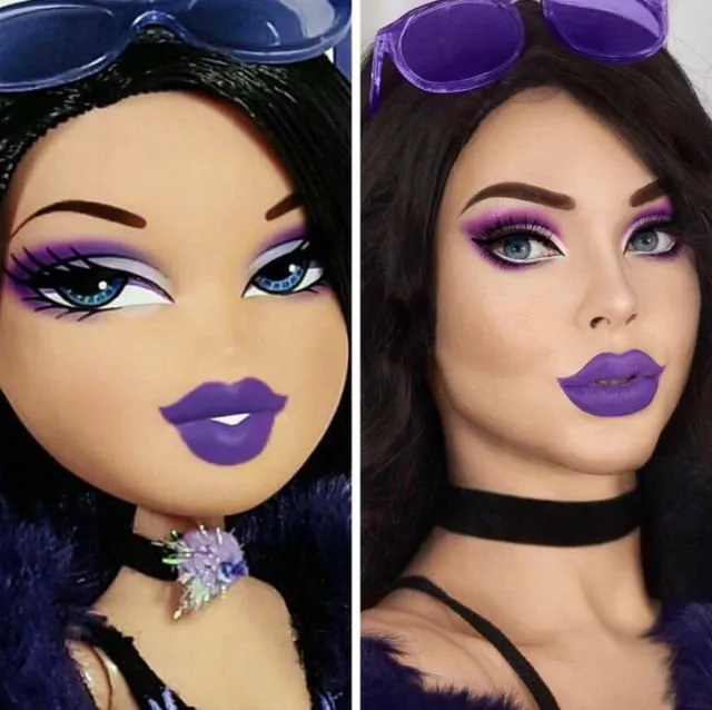 Boneka VS Manusia, Viralnya #BratzChallenge Ini Bikin Kamu Takjub Sama Kekuatan Make-up Mengubah Muka! 27