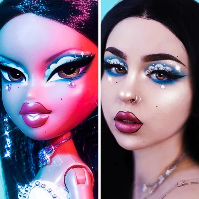 Boneka VS Manusia, Viralnya #BratzChallenge Ini Bikin Kamu Takjub Sama Kekuatan Make-up Mengubah Muka! 21