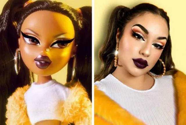 Boneka VS Manusia, Viralnya #BratzChallenge Ini Bikin Kamu Takjub Sama Kekuatan Make-up Mengubah Muka! 20