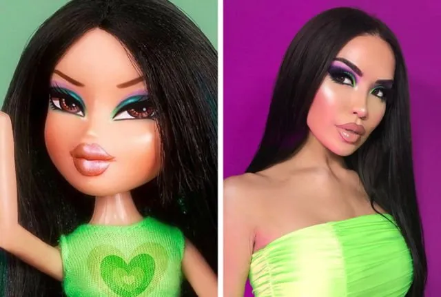 Boneka VS Manusia, Viralnya #BratzChallenge Ini Bikin Kamu Takjub Sama Kekuatan Make-up Mengubah Muka! 19