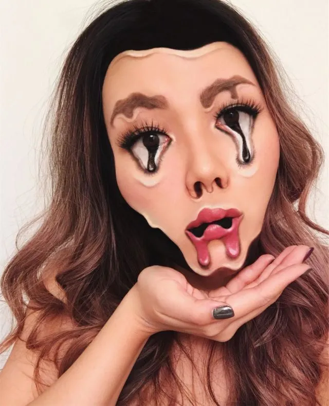 14 Dandanan Ilusi Optik Ala Make-up Artist @mimles. Membuatmu Bertanya-tanya 'Ini Nyata Nggak Ya?' 17