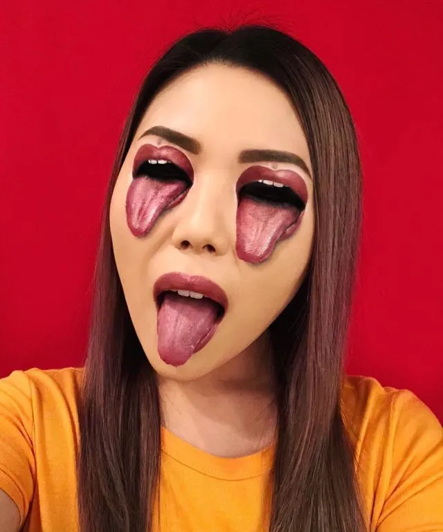 14 Dandanan Ilusi Optik Ala Make-up Artist @mimles. Membuatmu Bertanya-tanya 'Ini Nyata Nggak Ya?' 22