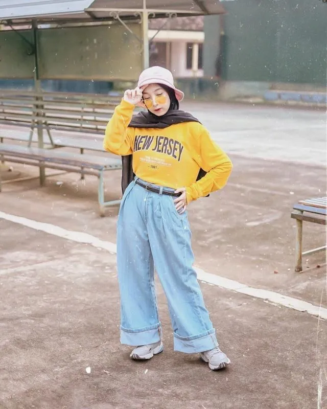10 Ide Padu Padan Wide Leg Jeans ala Selebgram 11