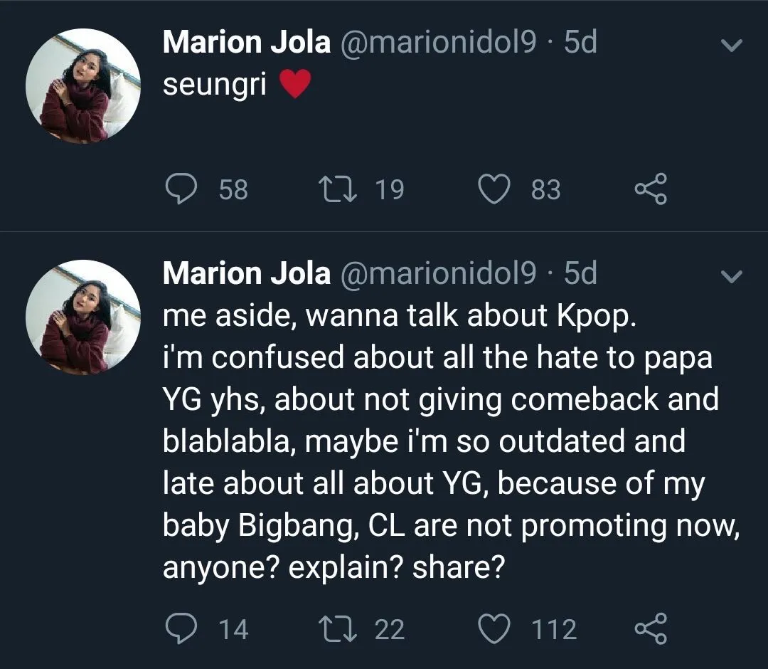 Sempat Dukung Seungri 'Bing Bang', Marion Jola Justru Dicerca Warganet Soal Video Masa Lalunya 4