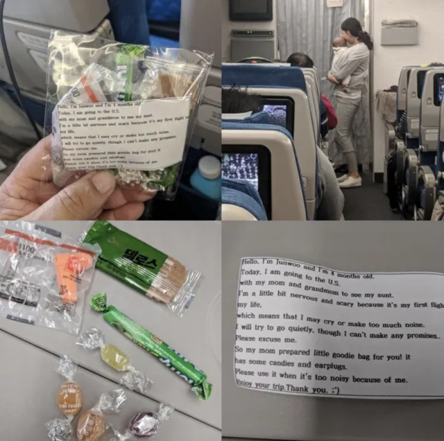 Viral Aksi Para Orang Tua Bagi Paket Hadiah Dalam Pesawat, Antisipasi Bayinya Rewel. Perlukah Begini? 6