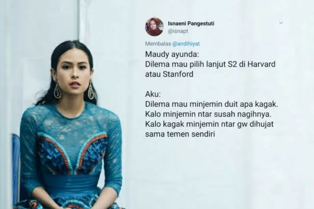 Saat Maudy Ayunda Dilema Stanford atau Harvard, #SobatMisqueen Cuma Bisa Milih 14 Hal Receh ini 17