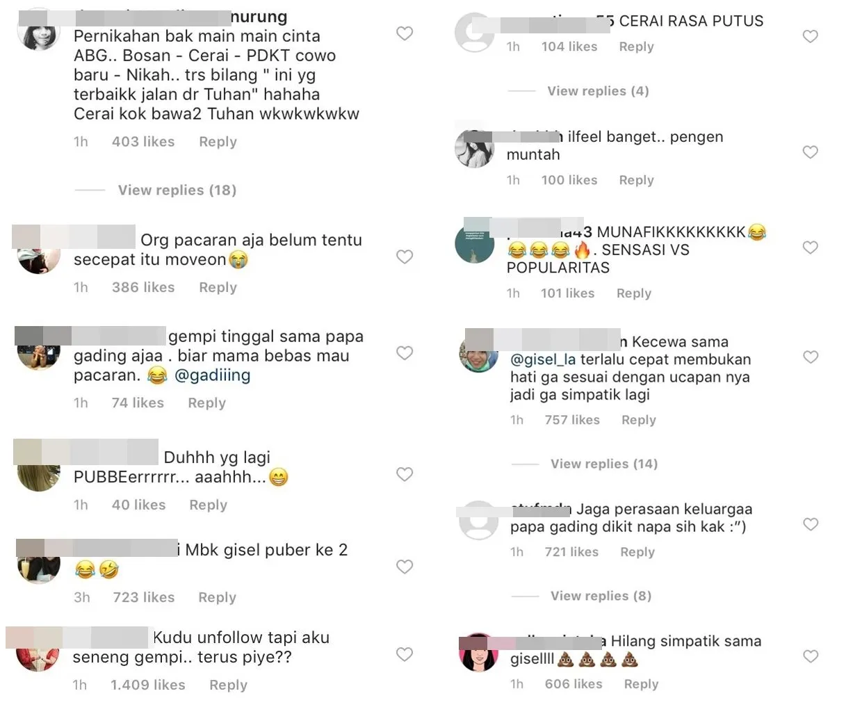 Dibilang 'Cerai Rasa Putus' Sampai Puber Kedua, Postingan Gisella dan Wijaya Saputra Tuai Kekecewaan 4