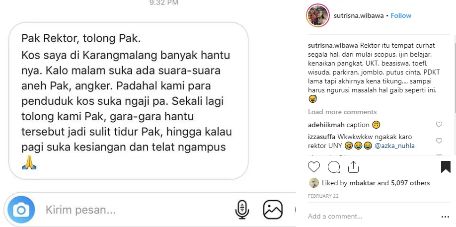 12 Bukti Kocaknya Rektor UNY. Dari Nonton Konser Urut IPK Sampai Jadi Tempat Curhat Mahasiswa 15