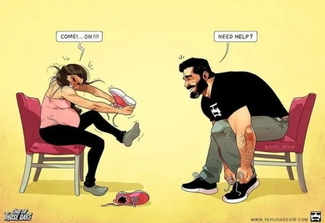 9 Ilustrasi Masa Kehamilan yang Kocak Namun Dramatis. Sekali Lihat, Pasti Bilang,