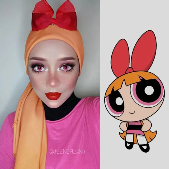 10 Potret Hijab Cosplay Animasi ala @queenofluna yang Kecenya Kebangetan. Kok Bisa Mirip Gitu Sih? 17