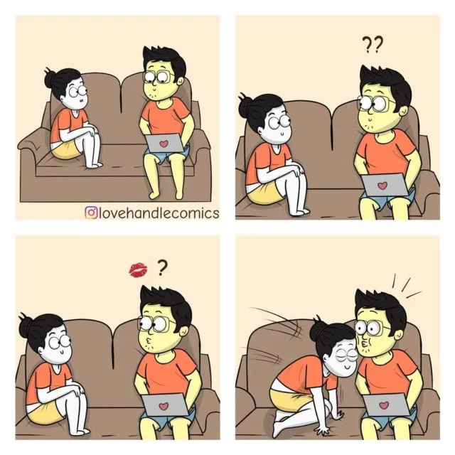 9 Ilustrasi Komik Gemas ala Pasangan Baru Menikah. Lucu-lucu Romantis Gimana Gitu~ 16