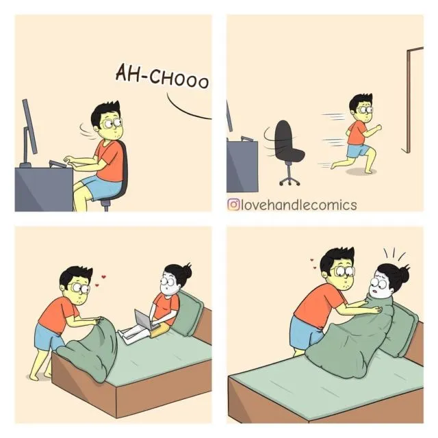 9 Ilustrasi Komik Gemas ala Pasangan Baru Menikah. Lucu-lucu Romantis Gimana Gitu~ 15
