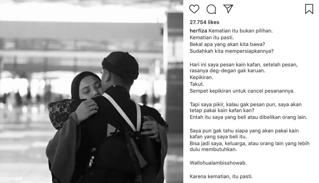 Pesan Kain Kafan untuk Dirinya dan Ricky Harun, Postingan Herfiza Soal Kematian Bikin Terenyuh 3