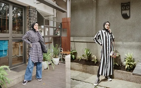 10+ Padu Padan Tunik ala Selebgram Helmi Nursifah. Nyaman untuk ke Kantor atau ke Kampus Seharian~