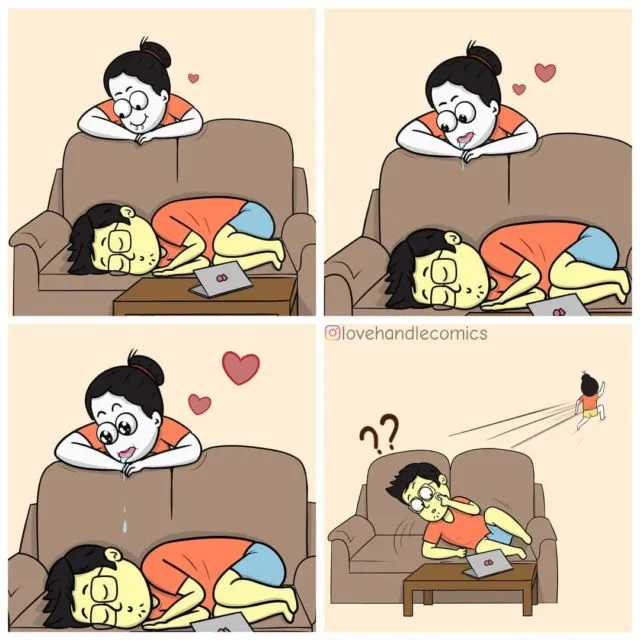 9 Ilustrasi Komik Gemas ala Pasangan Baru Menikah. Lucu-lucu Romantis Gimana Gitu~ 11