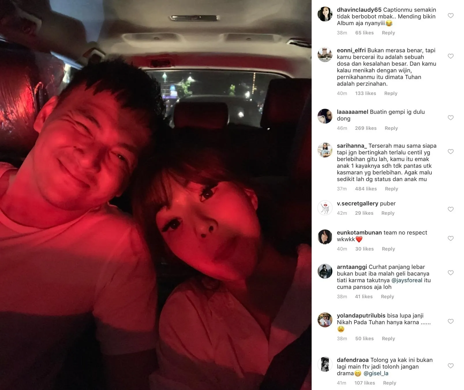 Capek Disudutkan, Gisel Unggah Selfie bareng Wijaya Saputra. Katanya Biar pada Puas Bully Dirinya 4