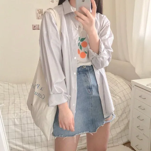 11+ Ide Style Baju Oversize Cewe ala Korea 14