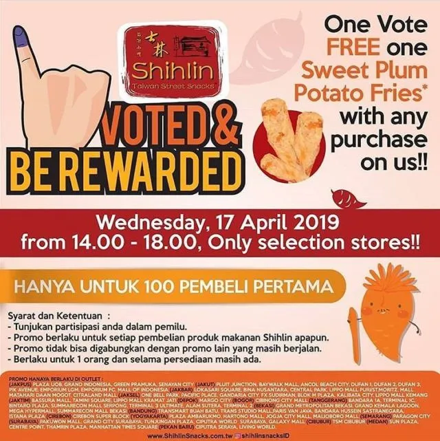 Serba-Serbi Promo Pemilu 2019 yang Bisa Dinikmati Usai Nyoblos. Sayang Kalau Dilewatkan! 22
