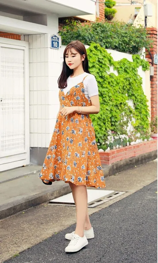 12 OOTD Dress Korean Style Flora, Bisa untuk Hijab 17