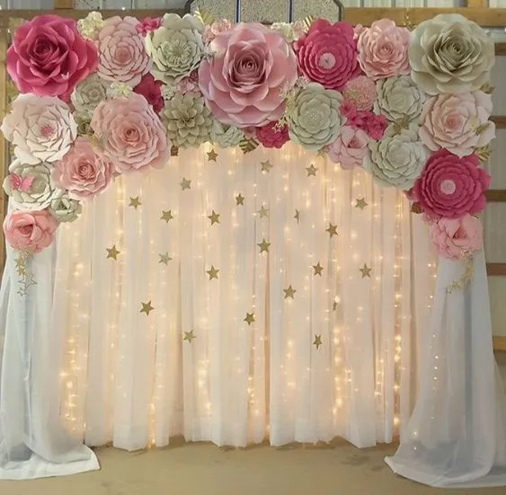 12 Inspirasi Paper Flower untuk Latar Dekorasi Acara Lamaranmu. Cantik Elegan, Bisa Dibikin Sendiri 23