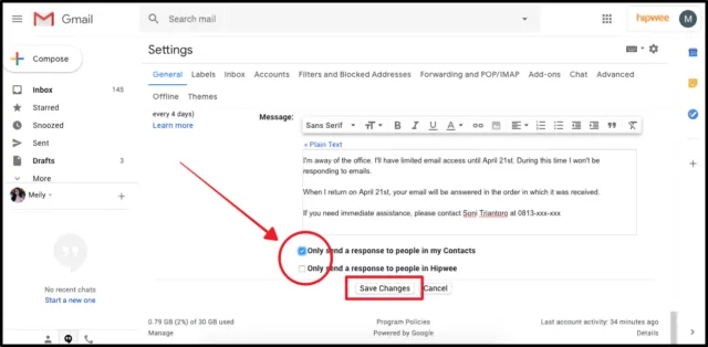 Tutorial Membuat Balasan Otomatis di Gmail Saat Lagi Cuti Kerja. Biar Total Liburannya~ 14