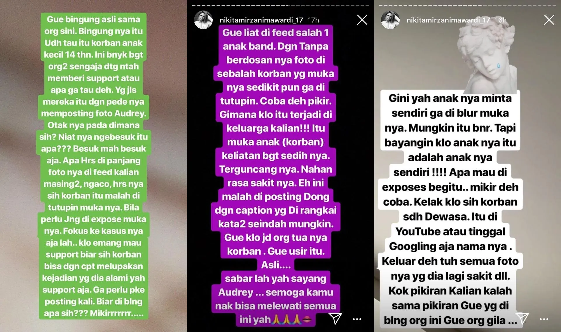 Nikita Mirzani Buka Suara Soal Seleb yang Unggah Foto Audrey. Katanya: