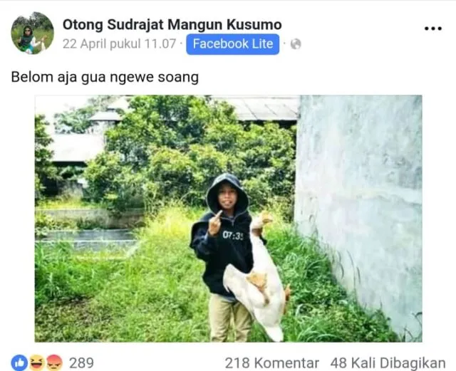 13 Status Kocak Otong Sudrajat, Bocah Penakluk Soang Asal Sunda. Aksinya Bikin Ngakak Sampai Mules 18