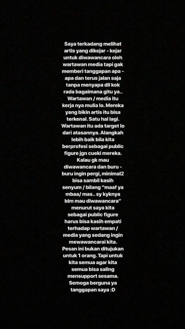 Soal Artis yang Dianggap
