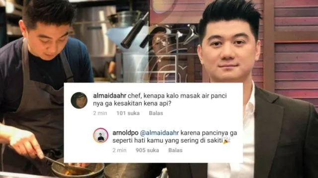 14 Reaksi Kocak Chef Arnold Tanggapi Komentar Kocak Warganet. Nggak Nyangka, Aslinya Receh Banget 17