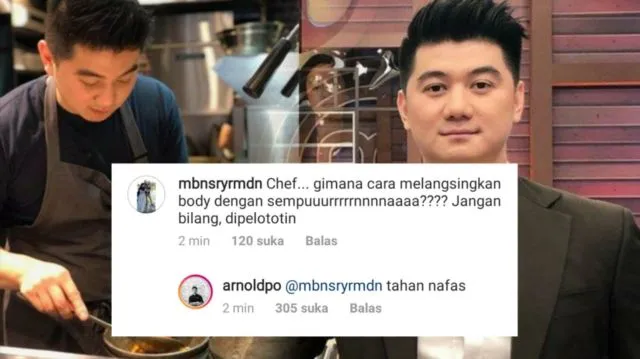 14 Reaksi Kocak Chef Arnold Tanggapi Komentar Kocak Warganet. Nggak Nyangka, Aslinya Receh Banget 19