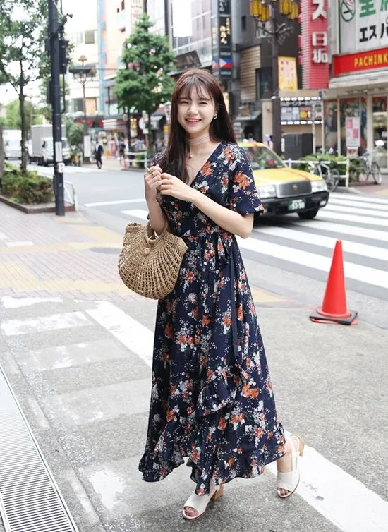12 OOTD Dress Korean Style Flora, Bisa untuk Hijab 13