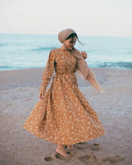 12 OOTD Dress Korean Style Flora, Bisa untuk Hijab 16