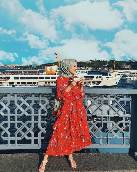 12 OOTD Dress Korean Style Flora, Bisa untuk Hijab 18