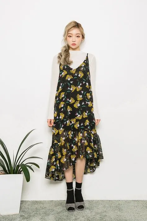 12 OOTD Dress Korean Style Flora, Bisa untuk Hijab 23