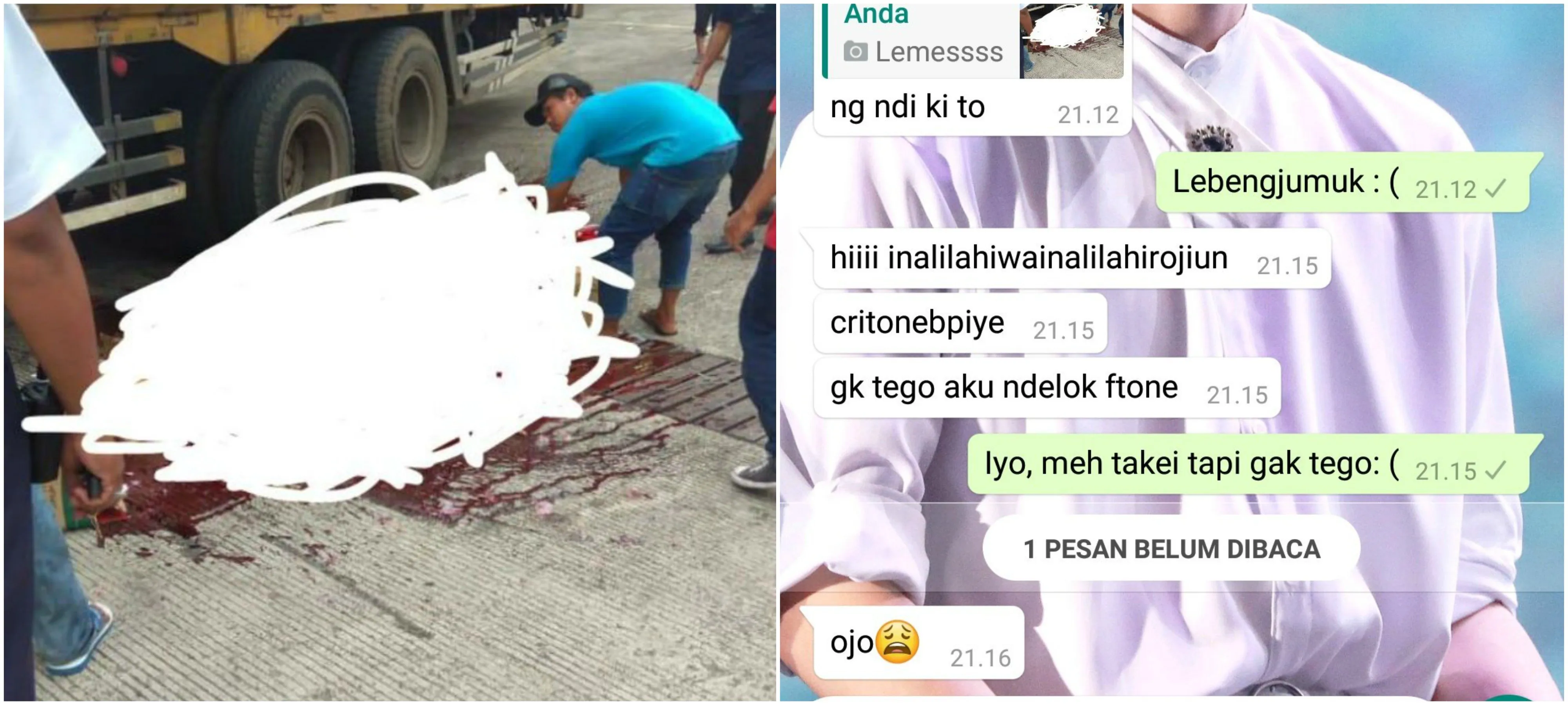 9 Reaksi Orang yang Ketipu oleh Foto 'Terlindas Truk'. Gambar Disensor Gini Emang Bikin Ngeri sih! 15