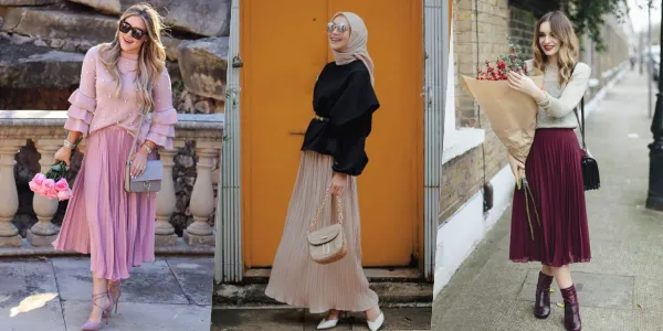 10 Ide Padu Padan Rok Lipit Alias Pleated Skirt Buat Kondangan. Pas Bagi yang Bosan Kebayaan