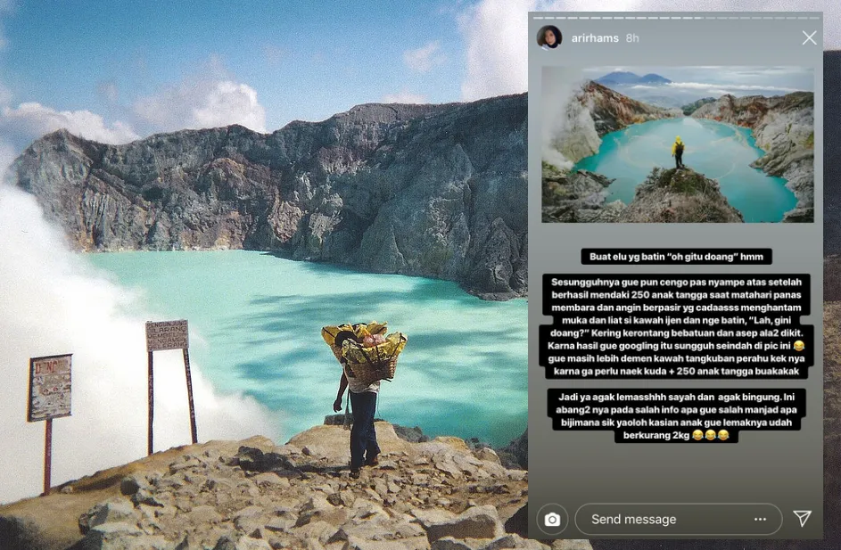 Nggak Selamanya Teknologi Membantu, Selebgram ini Mau ke Kawah Ijen Malah Nyasar ke Bromo. Sedih!