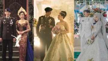 14 Ide Busana Elegan untuk Bersanding dengan Pasangan Berseragam di Pelaminan