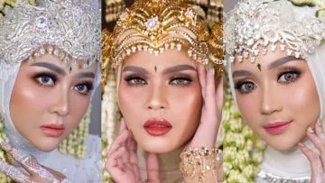 12 Ide Make-up Pengantin dengan Hijab dan Siger