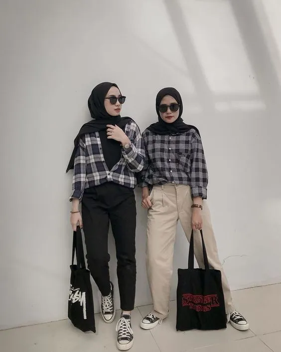 9 OOTD Kemeja Flanel Kotak-Kotak, Kece Buat Ngampus! 14