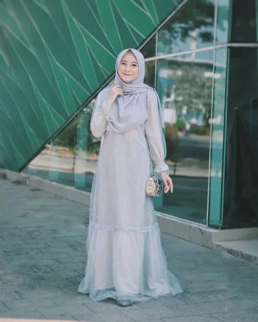 8 Model Desain Gamis Lebaran dari Aneka Bahan 16